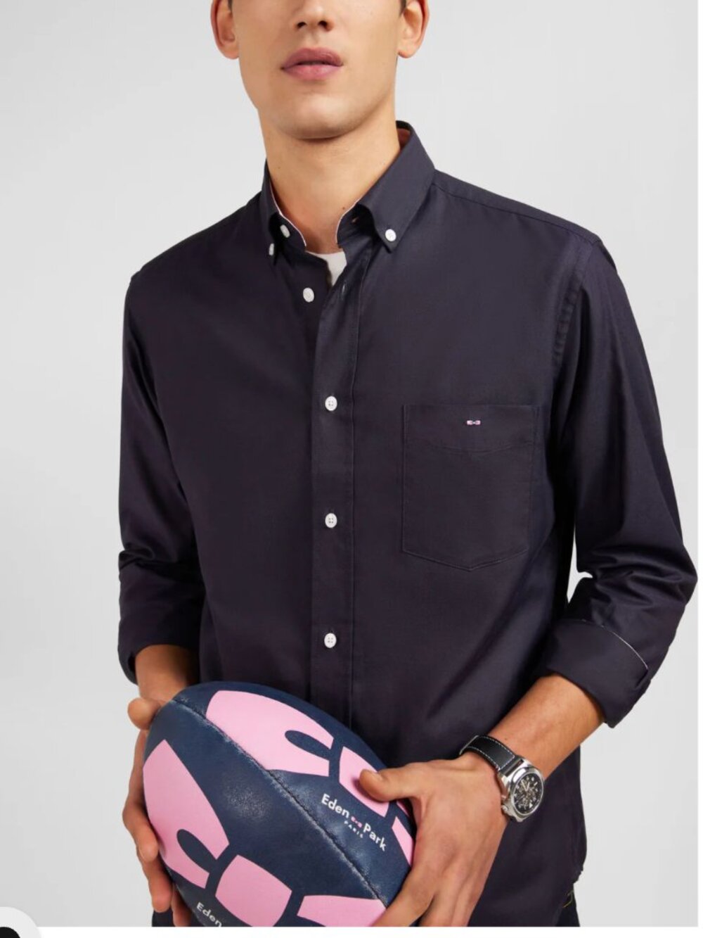 Eden Park Men's Large Button Down Shirt Navy Long Sleeve L